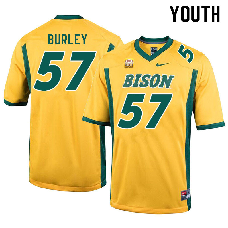 Youth #57 Allante Burley North Dakota State Bison College Football Jerseys Sale-Yellow - Click Image to Close